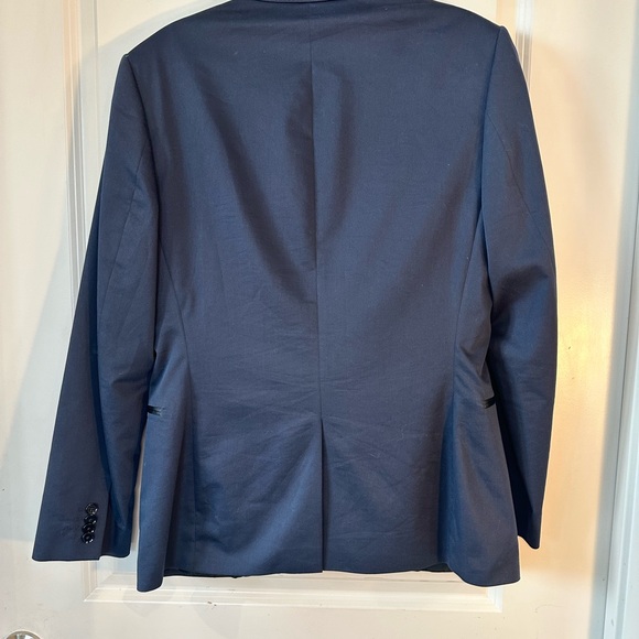 Express Navy & Black Tailored One ButtonTuxedo Sport Coat Dinner Jacket,Size 38R - Picture 14 of 15